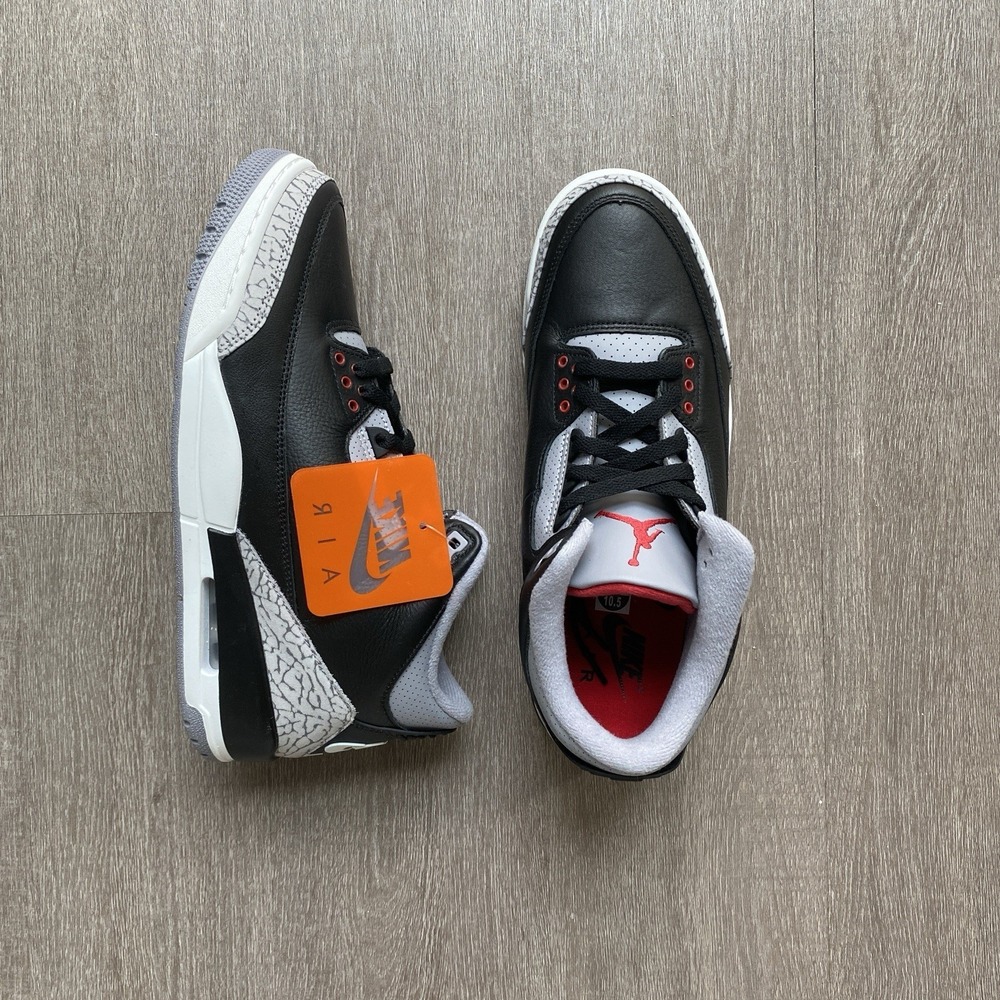 New Air Jordan 3 Retro BLACK CEMENT 2024 Men's Sz 10.5 - DN3707 010 Original Box